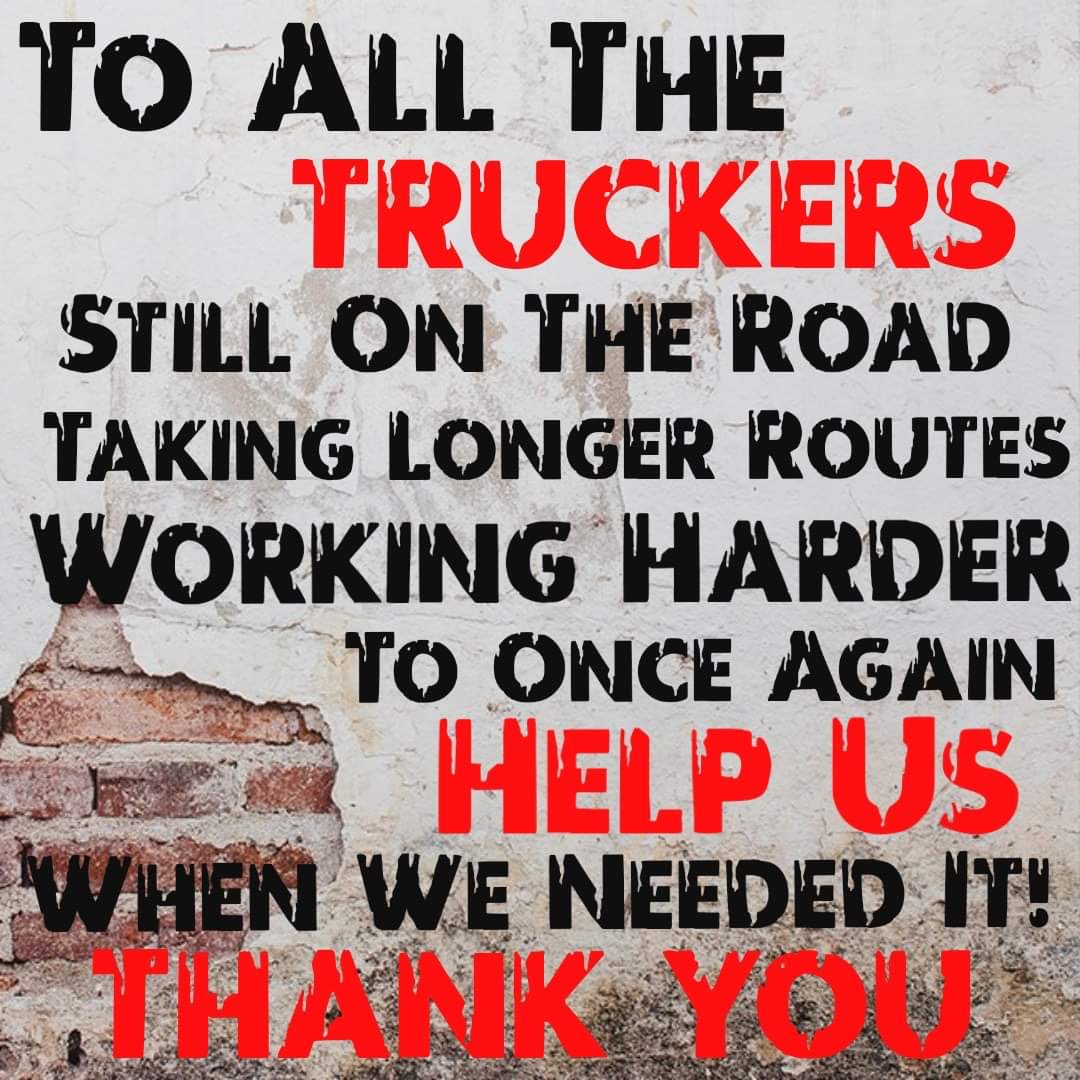 CPercySearle's tweet photo. Thank you working truckers!🚛🚚 https://t.co/cSj59vBLdp
