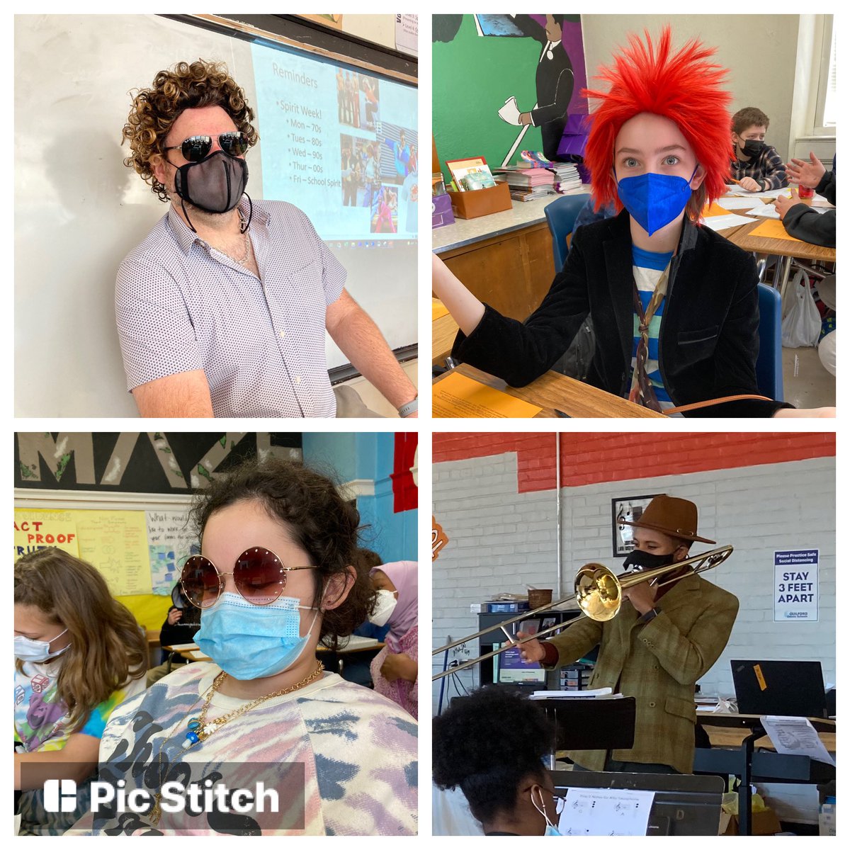 SwannMiddle's tweet photo. It’s a funky, disco, Ziggy Stardust kinda day at Swann. Happy 70s Day, everyone! https://t.co/QKVUr0wCgT