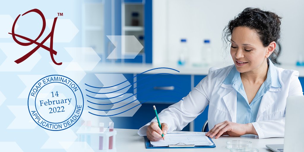 SQAHeadquarters's tweet photo. Take the exam to become a Registered Quality Assurance Professional (RQAP) in GCP or GLP. The application deadline is TODAY, 14 February 2022! 

Learn more about the #RQAP exam: https://t.co/FwRKvk4BRK https://t.co/iCCw9zpkSD
