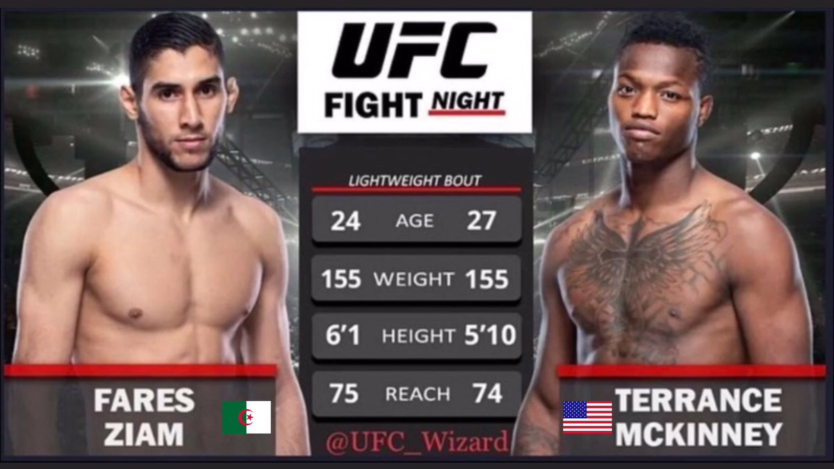 ALGFIGHT's tweet photo. Le combat UFC entre Fares Ziam 🇩🇿 et Terrance Mckinney 🇺🇸 aura lieu le 26 février à Las Vegas. @ufc https://t.co/eZSZu9qP42