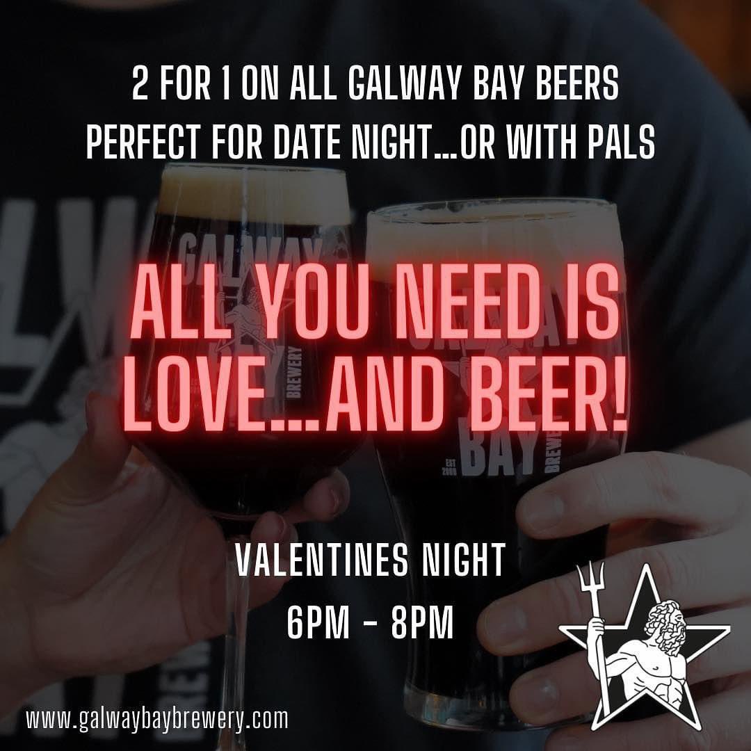 dublinbeer's tweet photo. ❤️‍🔥❤️‍🔥VALENTINES 2 for 1 @galwaybeer pints❤️‍🔥❤️‍🔥

⏰ Valid from 6pm - 8pm only 

#valentines #ValentinesDay #Christchurch #craftbeers https://t.co/UbVTW4kZGg