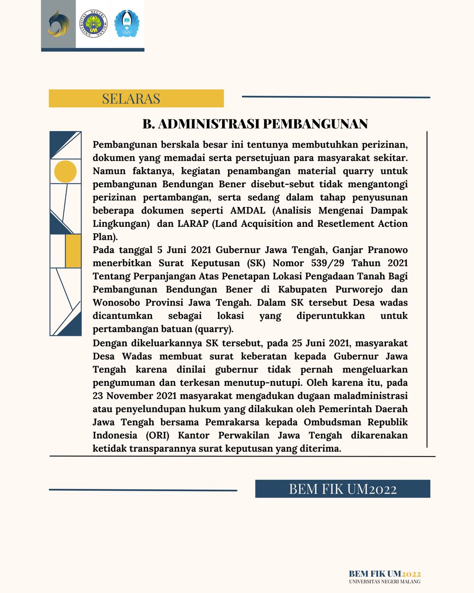 bemfikum_'s tweet photo. [ POLEMIK KONFLIK DESA WADAS, PERIZINAN PEMBANGUNAN DAN PROSEDUR PENANGKAPAN YANG SIMPANG SIUR ] https://t.co/zPx1xdIaHC