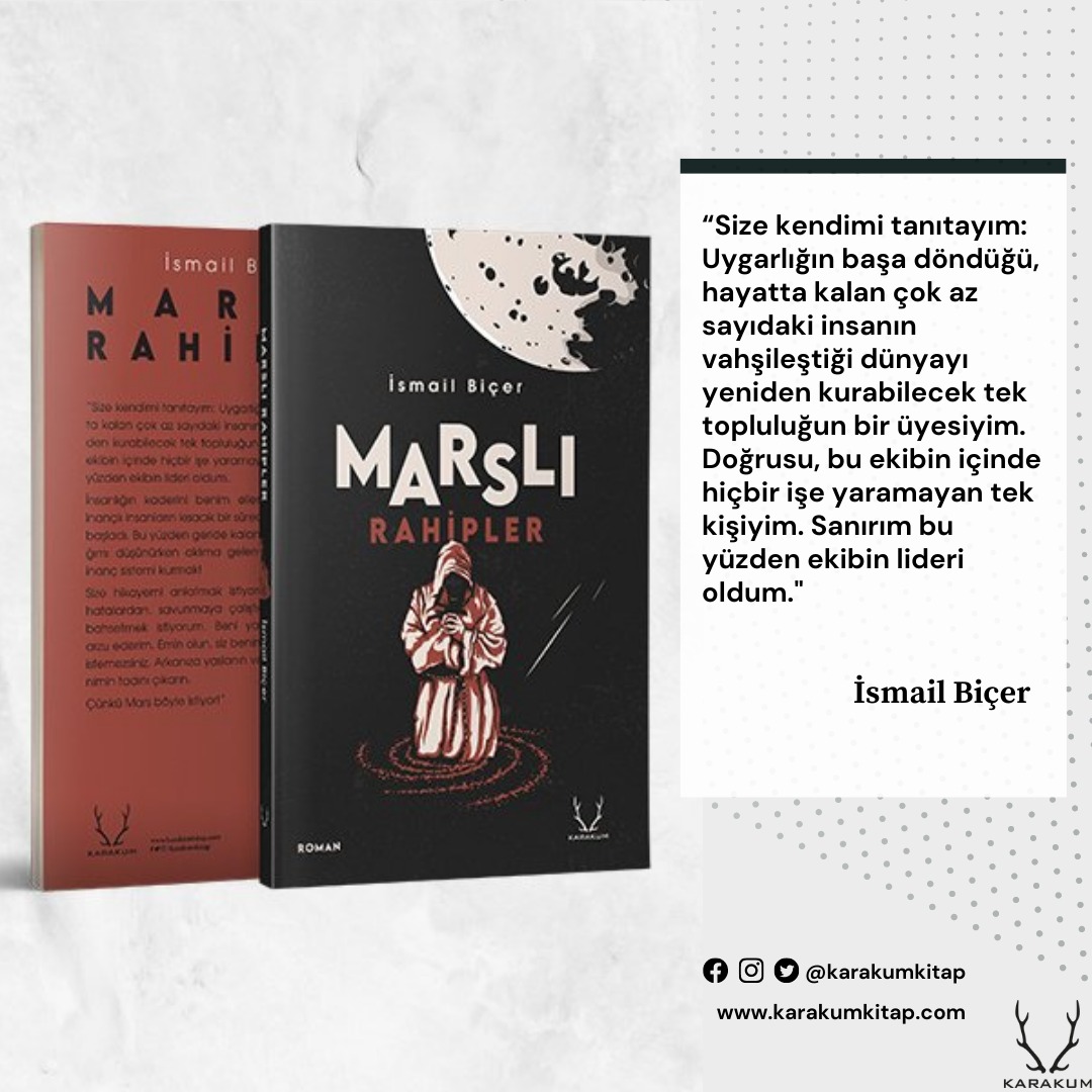 karakumkitap's tweet photo. Kayıp Rıhtım 2021 En'leri ödüllerinde "Yılın En İyi Yerli Bilimkurgu Romanı" olarak aday gösterilen "Marslı Rahipler" kitabımızı okudunuz mu?

Hemen okumak için; https://t.co/QQlvZGdfP1
Kitabımıza oy vermek için; https://t.co/TbAJyMM8OT https://t.co/BG13VzTyPz