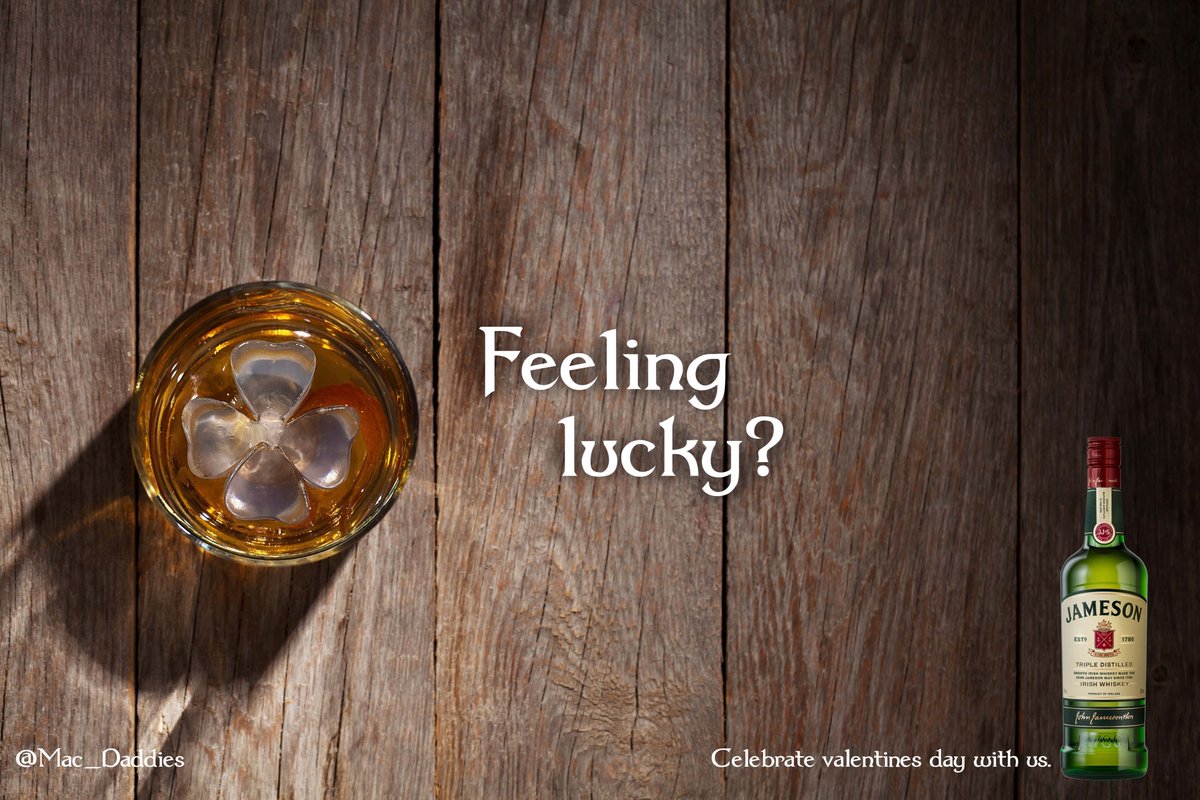 Mac_Daddies's tweet image. Feeling lucky? 

Celebrate #ValentinesDay with @jameson_uk.
#LoveJameson 

@OneMinuteBriefs