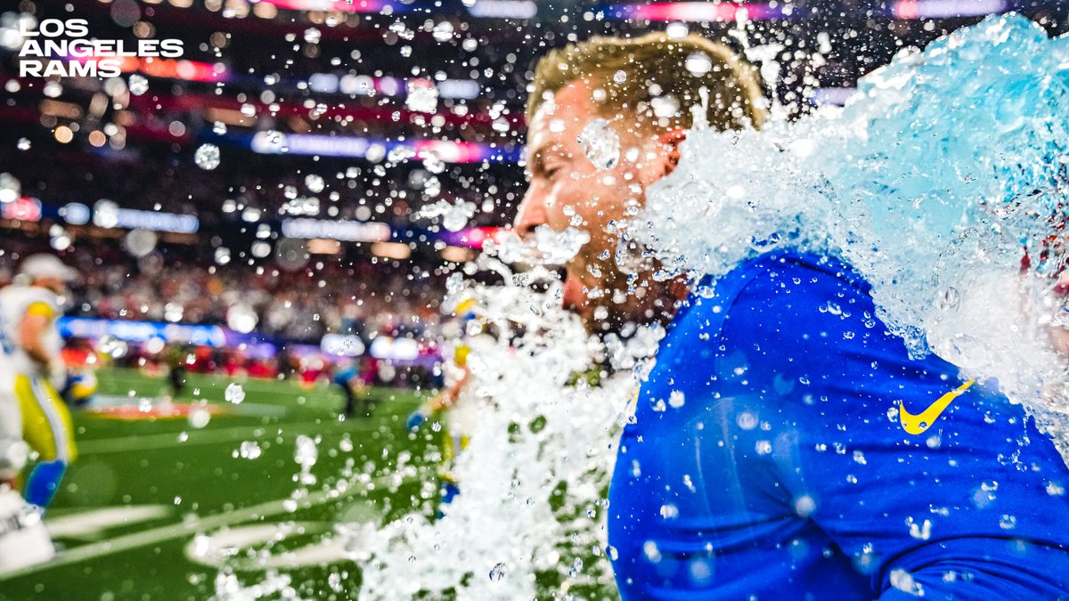 RamsNFL's tweet photo. THE YOUNGEST HEAD COACH TO WIN A SUPER BOWL: SEAN MCVAY. 🏆 https://t.co/QprNVDuWOb