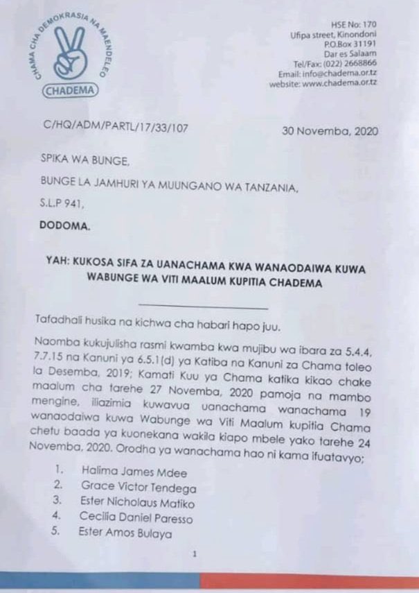 NamdiAzikiwe's tweet photo. Tafadhari wale wote mlioko karibu na spika #TuliaAckson mkumbusheni haya? Hawa wabunge 19 walishavuliwa uanachama mda mrefu sana? #KatibaMpya https://t.co/lxB3CwK8Jj
