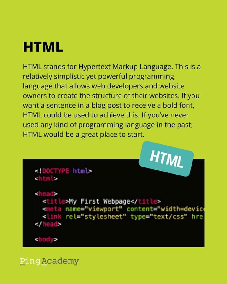 pingacademyza's tweet photo. Coding is our love language. Here are 5 common coding languages explained. Can you code? Share which coding languages you know in the comments. 👇👇👇👇👇 https://t.co/s7fXhQGa1R