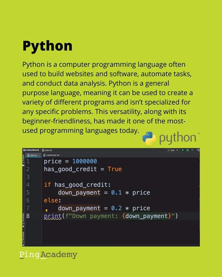 pingacademyza's tweet photo. Coding is our love language. Here are 5 common coding languages explained. Can you code? Share which coding languages you know in the comments. 👇👇👇👇👇 https://t.co/s7fXhQGa1R