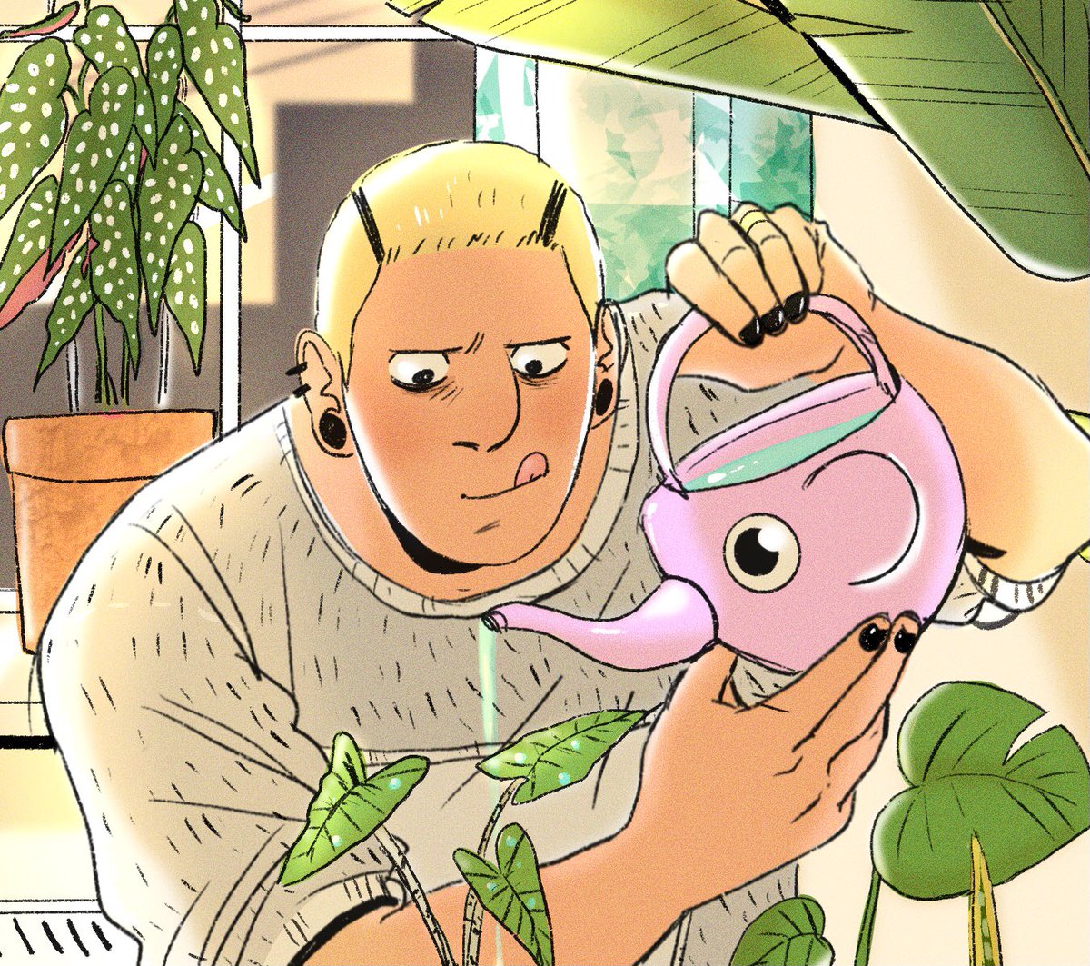 Happy Valentine’s day! Thought it would be a perfect day to post this piece I did for the kyouhaba zine 🌱