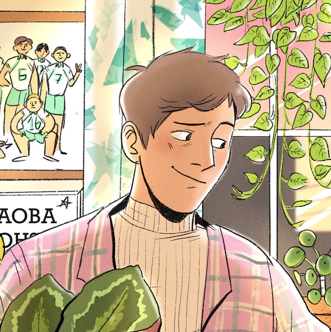 pastej16's tweet photo. Happy Valentine’s day! Thought it would be a perfect day to post this piece I did for the kyouhaba zine 🌱 https://t.co/ObSCIfvEEn