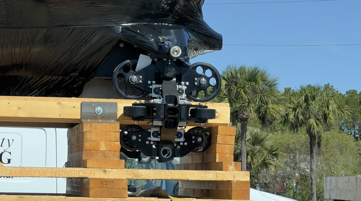 AmusementInside's tweet image. Tron roller coaster vehicles en route to Magic Kingdom from Champions Gate. #wdw #disney #disneyworld