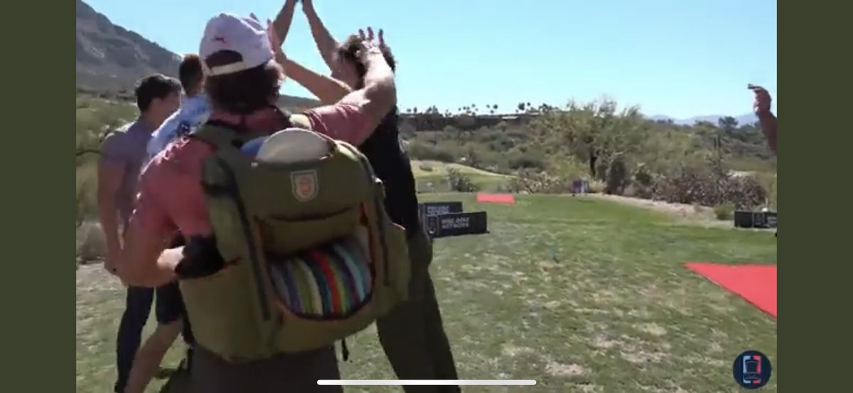 Every time I watch the Nikko ace from this weekend I watch this dude get whacked in the head after Nikko completely whiffs on the high five. 😂  The dude hits the chains from 530’ away and then misses the hand from 1’.