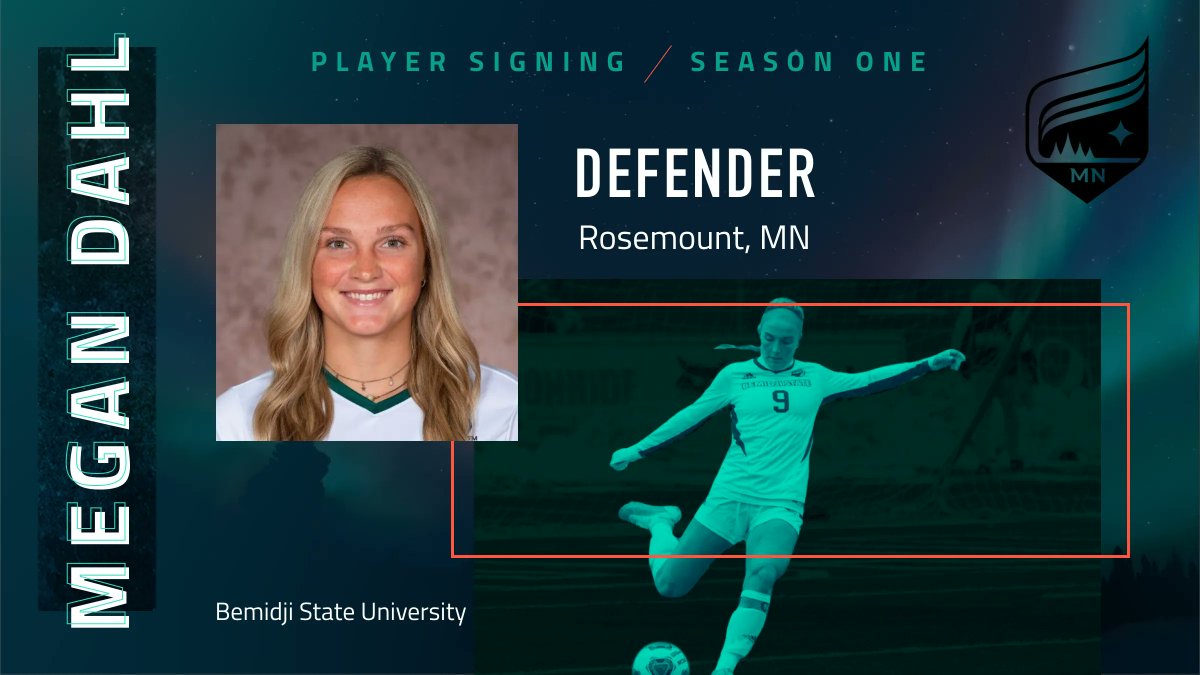 PLAYER ANNOUNCEMENT: Defender <a href="/dahl_megan/">Megan Dahl</a> anchored the backline for the <a href="/BSUBeaverSoccer/">Bemidji State Women's Soccer</a> team on their run to the Sweet 16 in Fall 2021, earning All American honors along the way. She grew up playing for Dakota Rev and <a href="/MNTHUNDACADEMY/">MN Thunder Academy - Minnesota Thunder Academy</a>. #WeAreAurora #fortheW