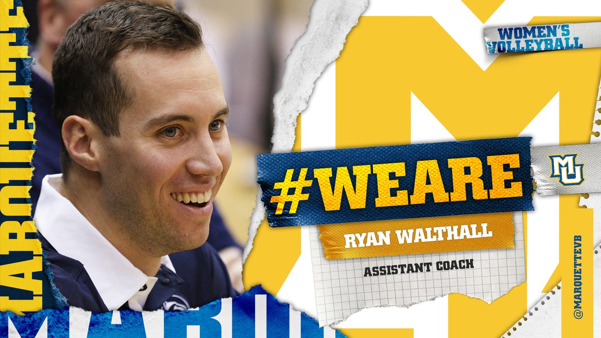 Marquette Volleyball (@marquettevb) on Twitter photo Excited to welcome new assistant coach Ryan Walthall to <a href="/MarquetteU/">Marquette University</a>! Walthall joins MU from the Penn State men's program. Welcome, Ryan! #WeAreMarquette
MORE β€΅οΈ gomarquette.com/news/2022/2/14β¦ Excited to welcome new assistant coach Ryan Walthall to <a href="/MarquetteU/">Marquette University</a>! Walthall joins MU from the Penn State men's program. Welcome, Ryan! #WeAreMarquette
MORE β€΅οΈ gomarquette.com/news/2022/2/14β¦