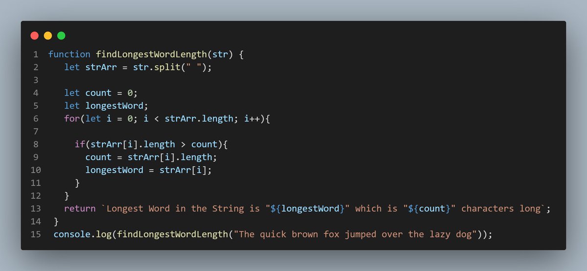 itsAqibnawaz's tweet photo. Finding the length longest word in a string...
#javaScript #100DaysOfCode #JavaScriptDSA

Here is how I solved this problem...
👇👇 https://t.co/oYonI9wIbt