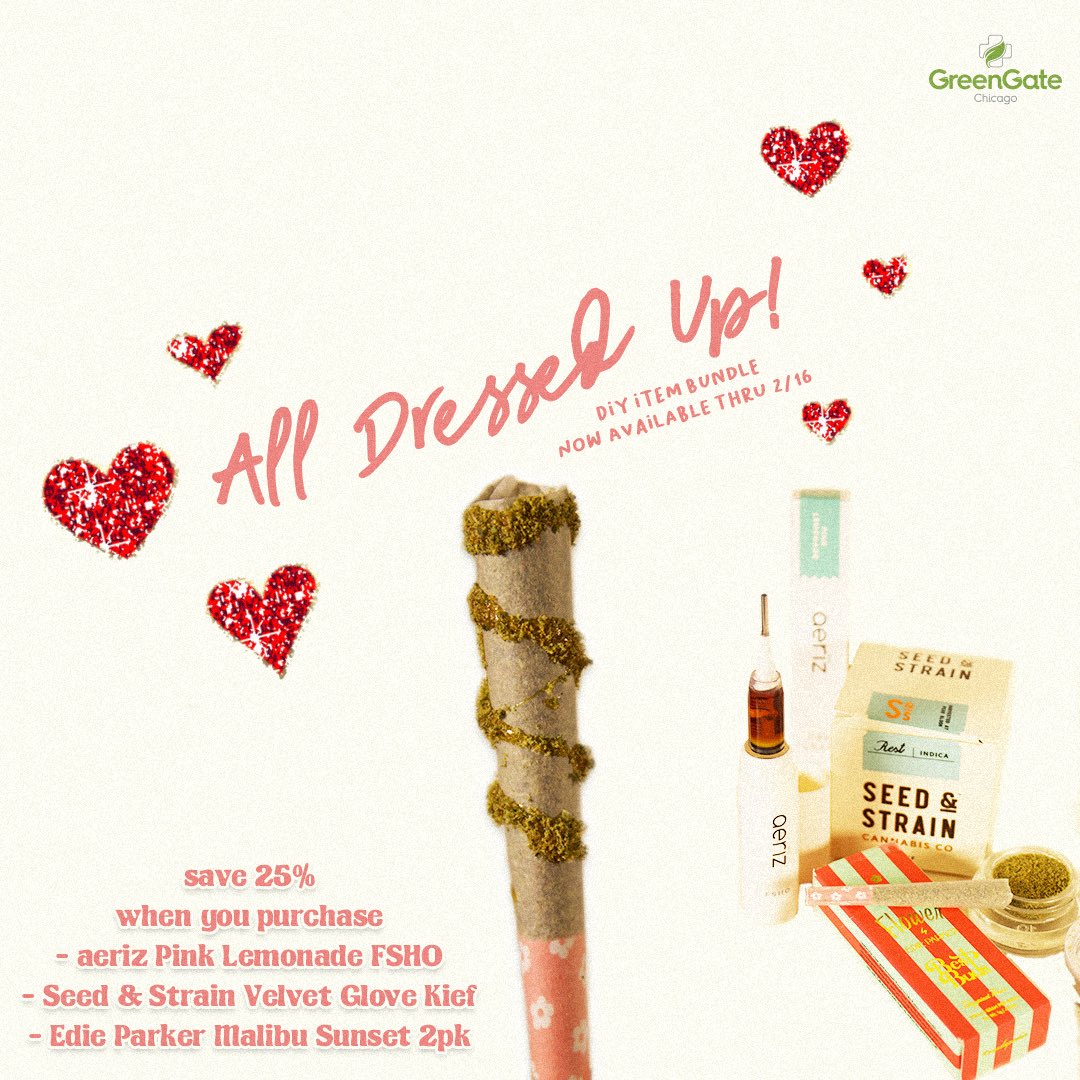 🌹 💘Let’s get a little fancy! 🎩 ❤️Our “All Dressed Up” bundle features three items to ensure you have a smoke as exquisite as your dinner ✨ Check out our menu for more Valentine’s Day deals and specials on our website. 💓