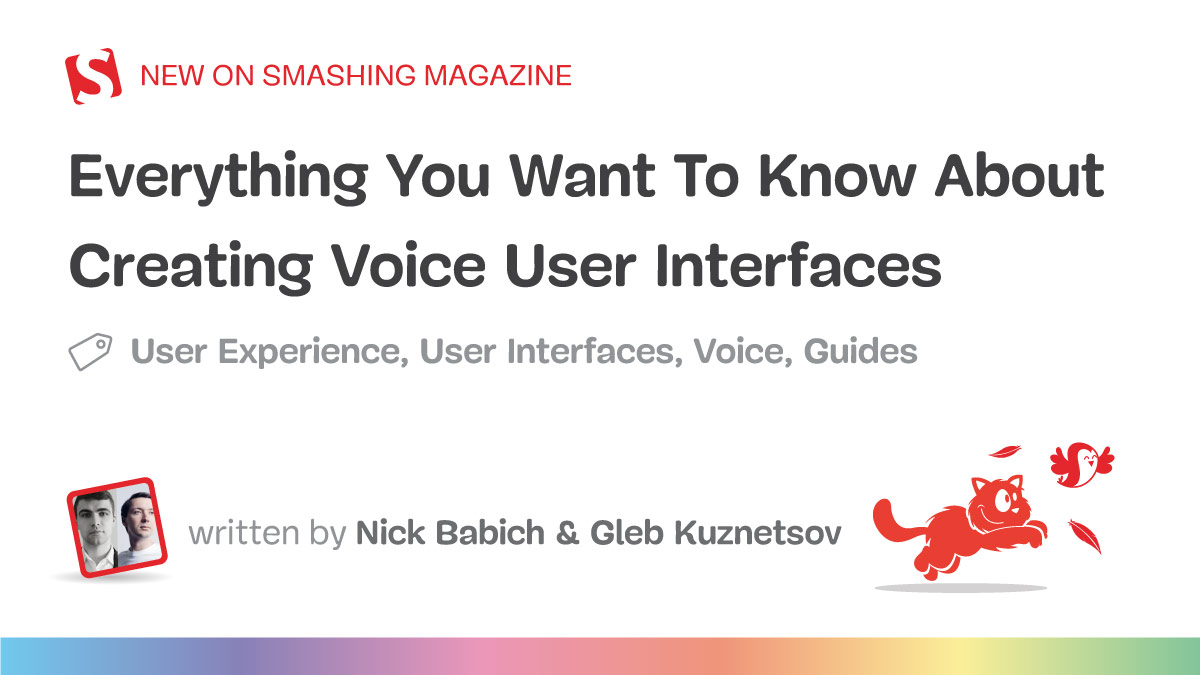 Creating voice user interfaces requires a lot of design expertise in various areas such as conversation design, interaction design, visual and motion design.

🔖 Things to keep in mind when designing visual interfaces:
smashingmagazine.com/2022/02/voice-…