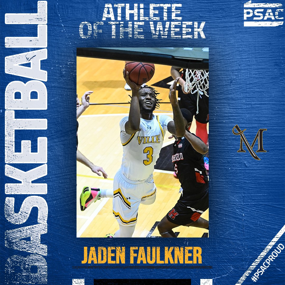 PSACsports's tweet photo. MBB: Your #PSACMBB🏀 Athletes of the Week ⬇️

EAST
Athlete, Jaden Faulkner - @VilleMarauders 
Defensive, Carlos Pepin - @ESUWarriors 
WEST
Athlete, Gerald Jarmon - @ClarionEagles 
Defensive, John Paul Kromka - @MtnCatAthletics 

📰 - https://t.co/IDFa0K1rcJ https://t.co/WPh30i8XlN