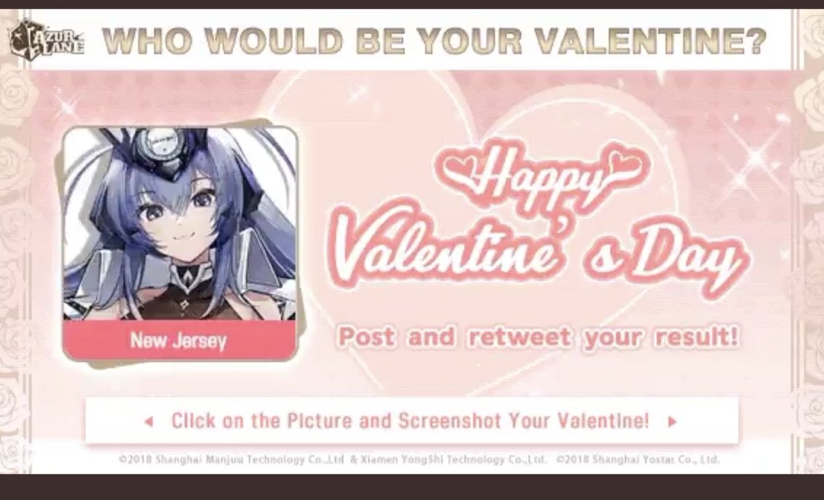 _Greatdisaster's tweet image. Happy Valentine's day! I got NJ!!! #AzurLane #ValentinesDay
