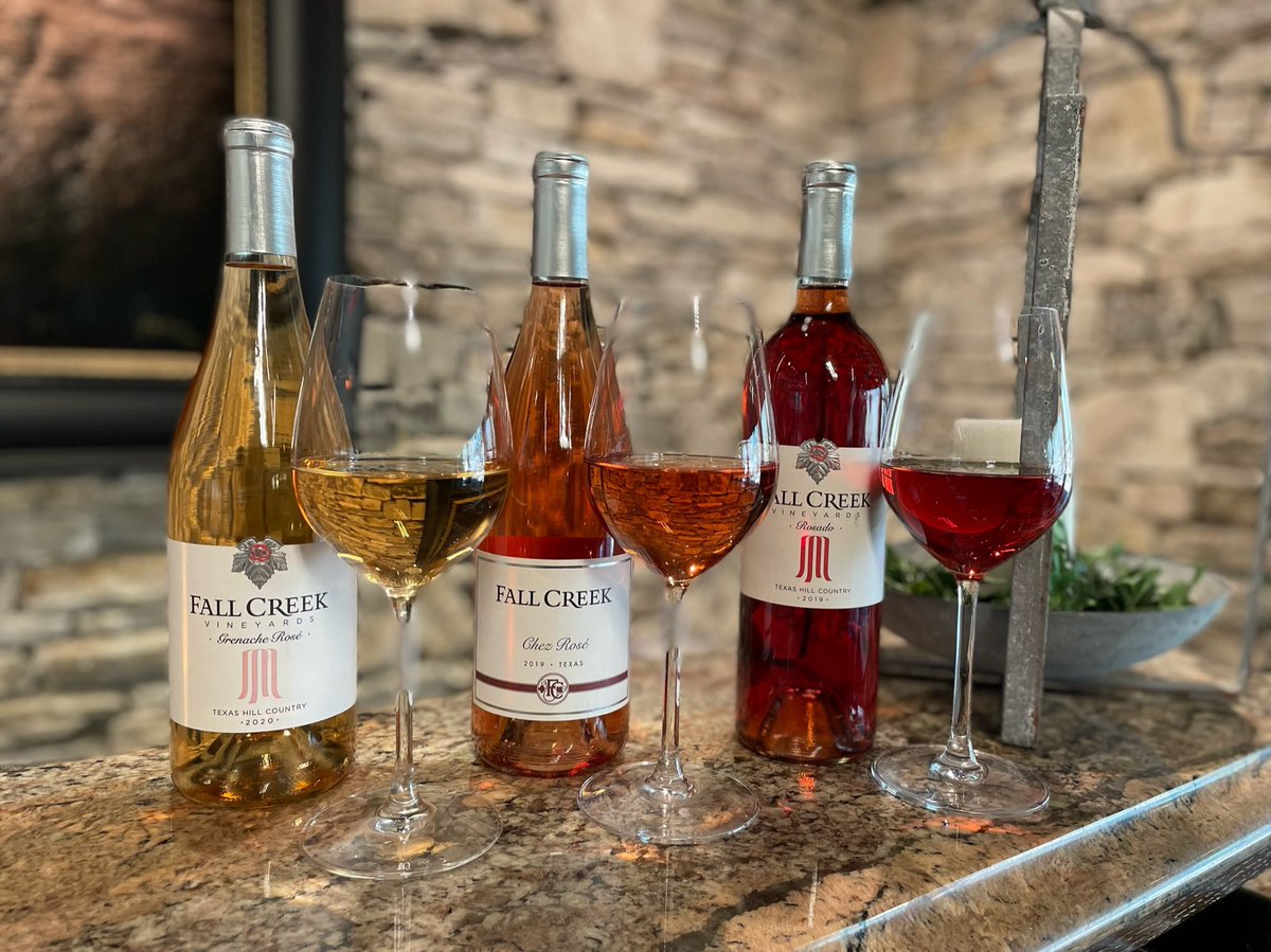 FallCreekWines's tweet photo. Our rosé flight is back by popular demand this month, and it's the perfect way to toast Valentine's Day! 

#txwine #texashillcountry #rosé #drinkpink #roséallday #txhc https://t.co/c19fs9KVYJ