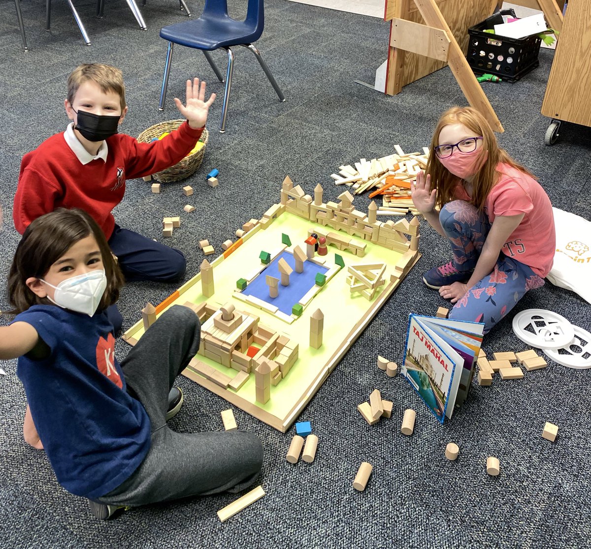 Engineering Around the World with primary, modeling the Taj Mahal today on Valentine’s Day since the emperor of the Mughal Empire romantically built it to honor his queen, Mumatz Mahal.