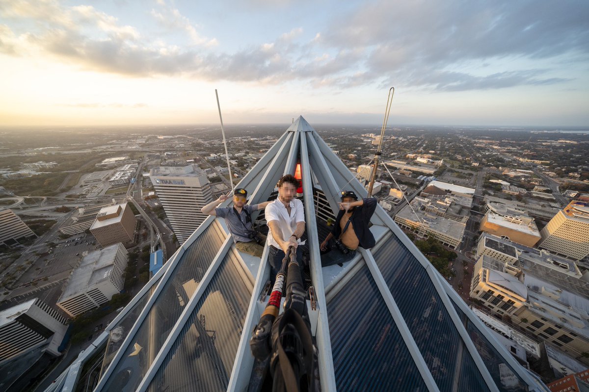 “Alone Together #3” collected by <a href="/Light_Feet/">LightFeet.eth</a>. 

This is an image taken by extending my tripod and putting my camera on a self timer as a way to capture the 3 of us at the narrow peak of Jacksonville.
