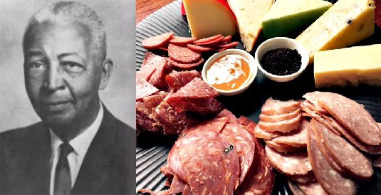 USDAFoodSafety's tweet photo. Do you love charcuterie &amp; cheese? Thank inventor Lloyd Augustus Hall! His curing methods are still used to preserve meats today. #BlackHistoryMonth #FoodSafety https://t.co/ZRlxVIw8Sf
