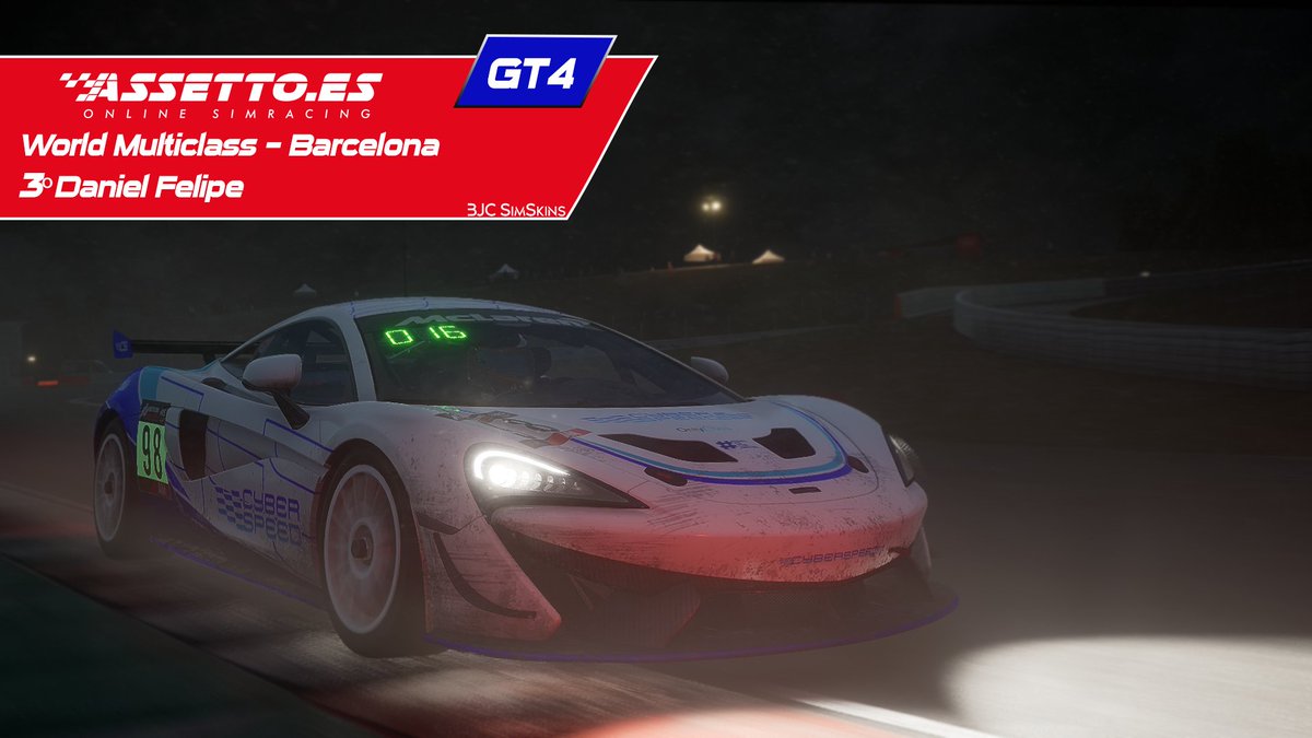World Multiclass GT4

Podio <a href="/e_circuitcat/">eSports Circuit de Barcelona-Catalunya</a> 
📌 <a href="/Circuitcat_es/">Circuit de Barcelona-Catalunya</a> 🇪🇦
🥇 Juanlu Martínez
🥈 <a href="/RemonAdri/">Adri Remón</a>
🥉 Daniel Felipe <a href="/cyberspeed_es/">Cyberspeed</a>

📸 By <a href="/BjcSim/">BJCSimSkins</a> <a href="/jairosr17/">jairo sr</a>

<a href="/AC_assettocorsa/">Assetto Corsa</a> #AssettoCorsa #competizione pic.x.com/hehzkQxG0G