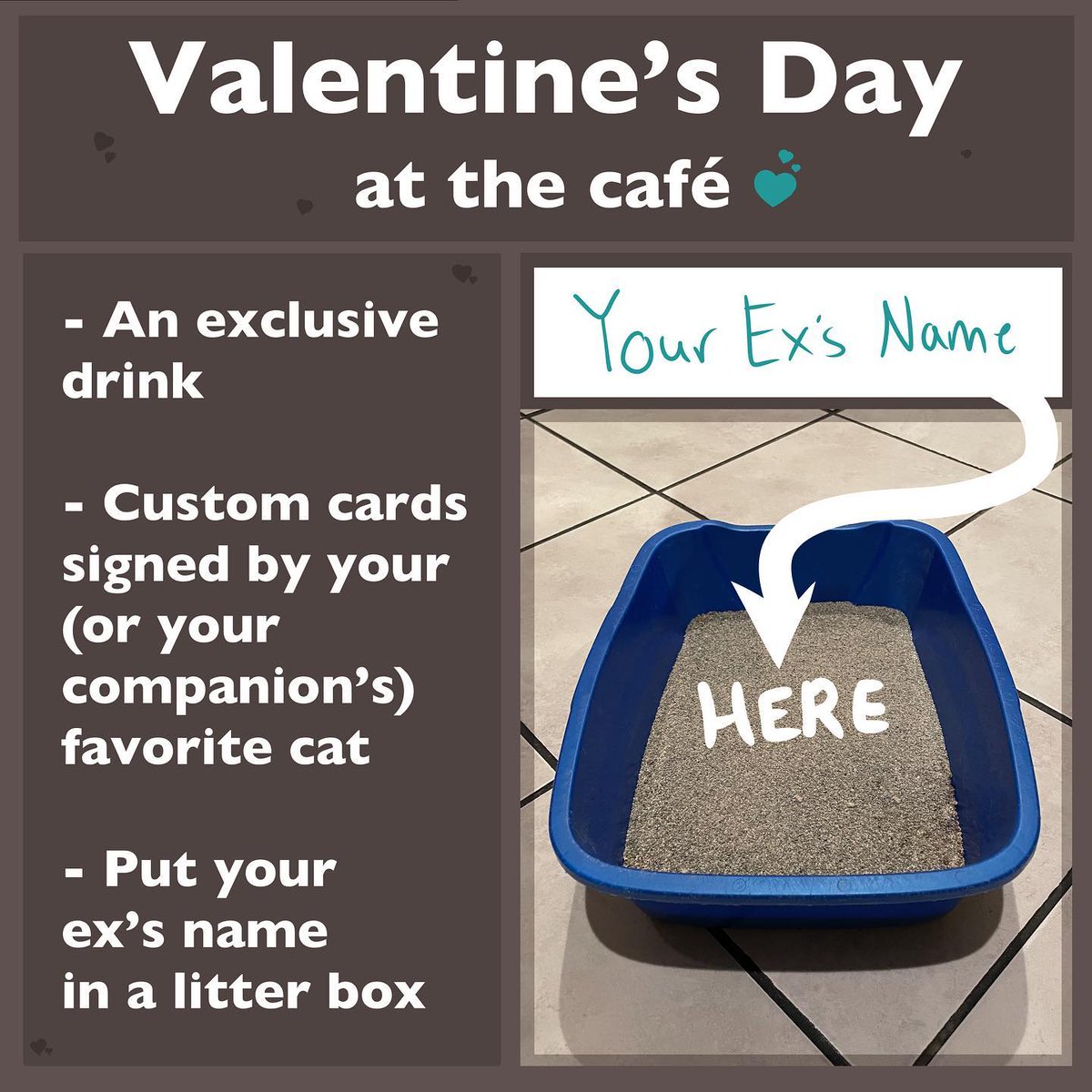 Hey guys ❤️ we are open on Valentine’s Day!

* we do not do reservations at this time unfortunately. We are less busy 1-5pm Mon-Thurs
