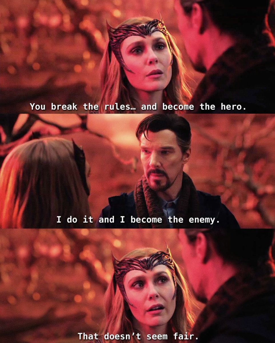 ⓘ this user loves this #ScarletWitch quote from the new #DoctorStrange2 trailer.