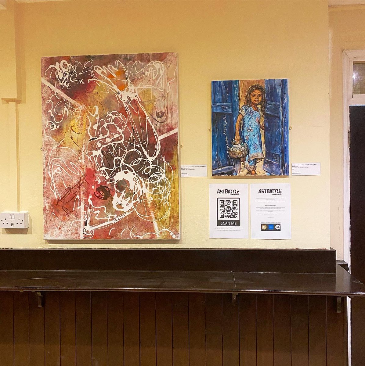 BostonArms's tweet image. The first pictures are here to showcase in the pub from our friends at @artbattlelondon 

Bringing amazing artwork for you to enjoy and even purchase! 

Come and have a look before the live art tournament on the 4th March taking place in the @BostonMusicRoom