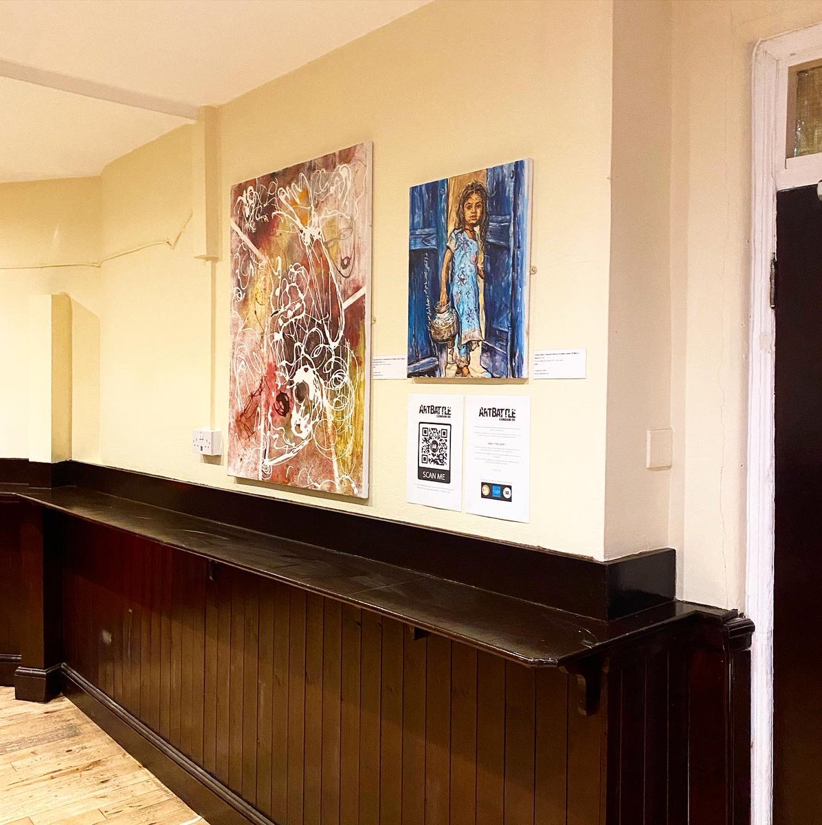 BostonArms's tweet image. The first pictures are here to showcase in the pub from our friends at @artbattlelondon 

Bringing amazing artwork for you to enjoy and even purchase! 

Come and have a look before the live art tournament on the 4th March taking place in the @BostonMusicRoom
