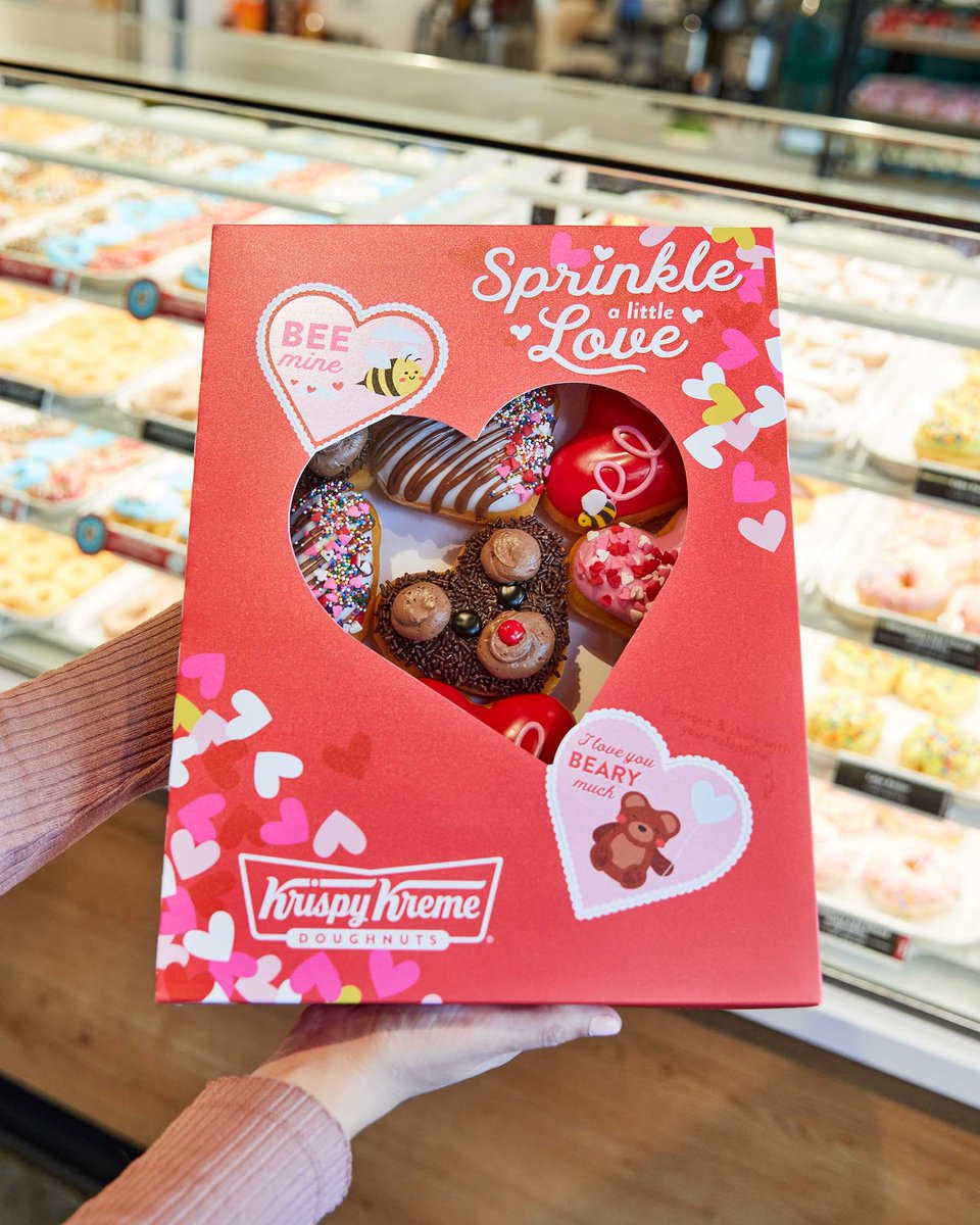 krispykreme's tweet photo. Happy Valentine's Day! 💓💌 Today is the LAST CHANCE to give the 🧸-y best gift to your Valentine! Make it sweet with our ❤️🍩s https://t.co/KpTmTEHs6N