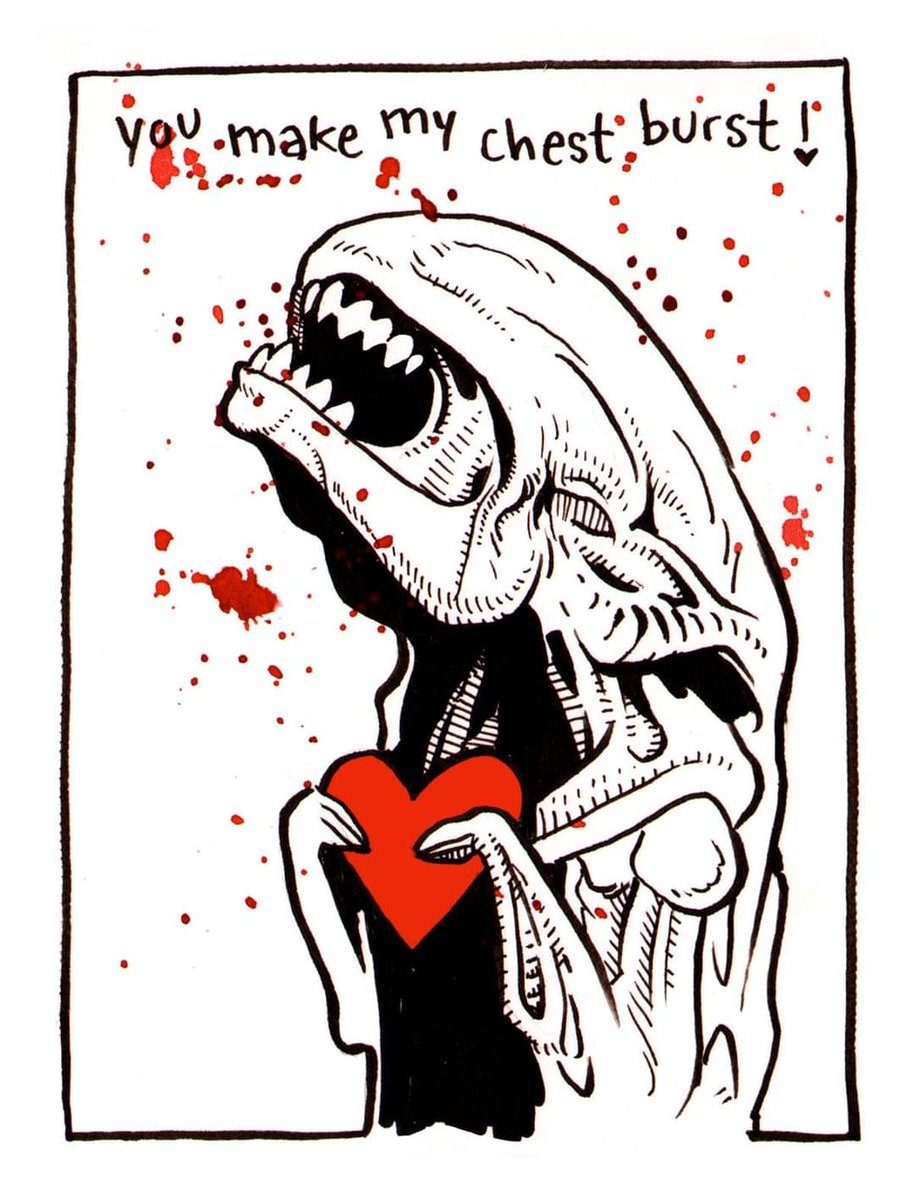 avpgalaxy's tweet photo. Happy Valentine's Day to all our followers! Fantastic artwork by Justin Lawrence DeVine. #ValentinesDay #ValentinesDay2022 #Alien #Chestburster #Xenomorph #XenomorphXX121 #JustinLawrenceDeVine https://t.co/dYU6N208uH