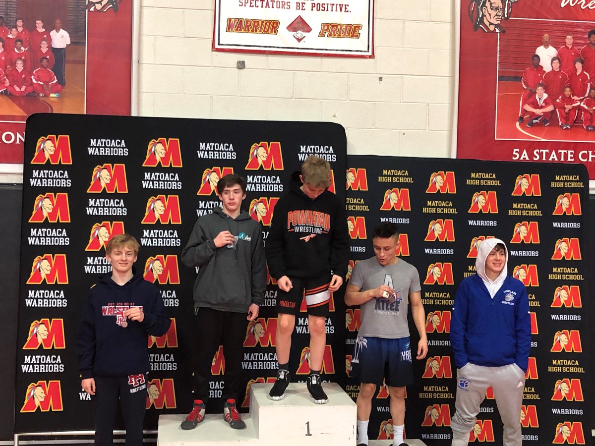 Monacan Wrestling had two wrestlers place in the Class 4B Regional Tournament on Saturday. Austin Jeffrey placed 2nd and Tanner Merriman placed 4th. Both wrestlers will be competing in the state tournament this weekend in Virginia Beach! Congrats to both athletes!  Go Chiefs!