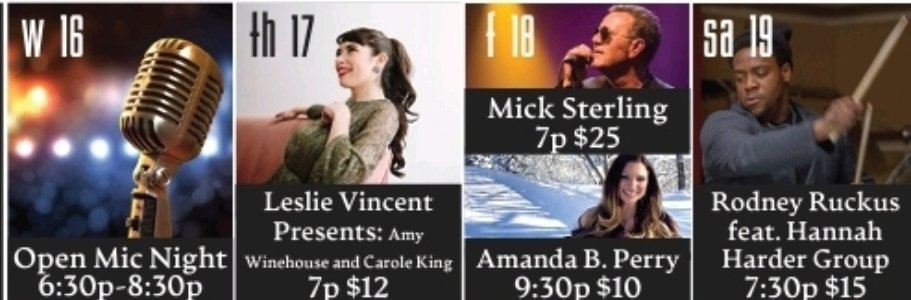 Hey music lovers! 
We have a fun week of music lined up for your enjoyment! 
Get tickets at 
kjshideaway.com
