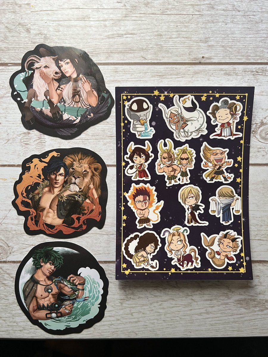 letydragons's tweet photo. My @AstraeusZine bundle arrived! And I can’t stop staring at all the prettiness! (I am hypnotized by the gold foil Shinso) Thank you 😊 https://t.co/HUrStU1T4C