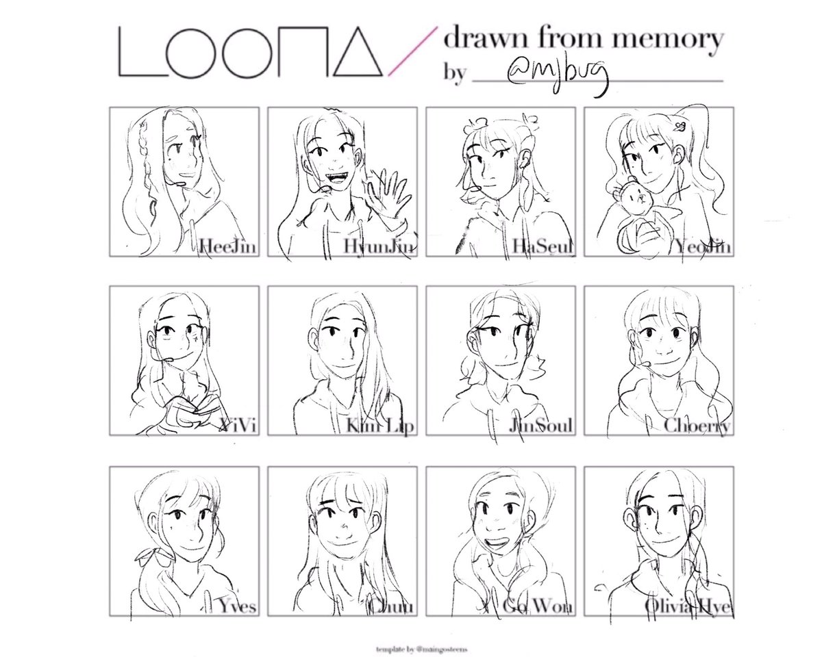 mjbugss's tweet photo. Really quick doodles of the girls from memory

#LOONAFANART https://t.co/MZq2uiSugu