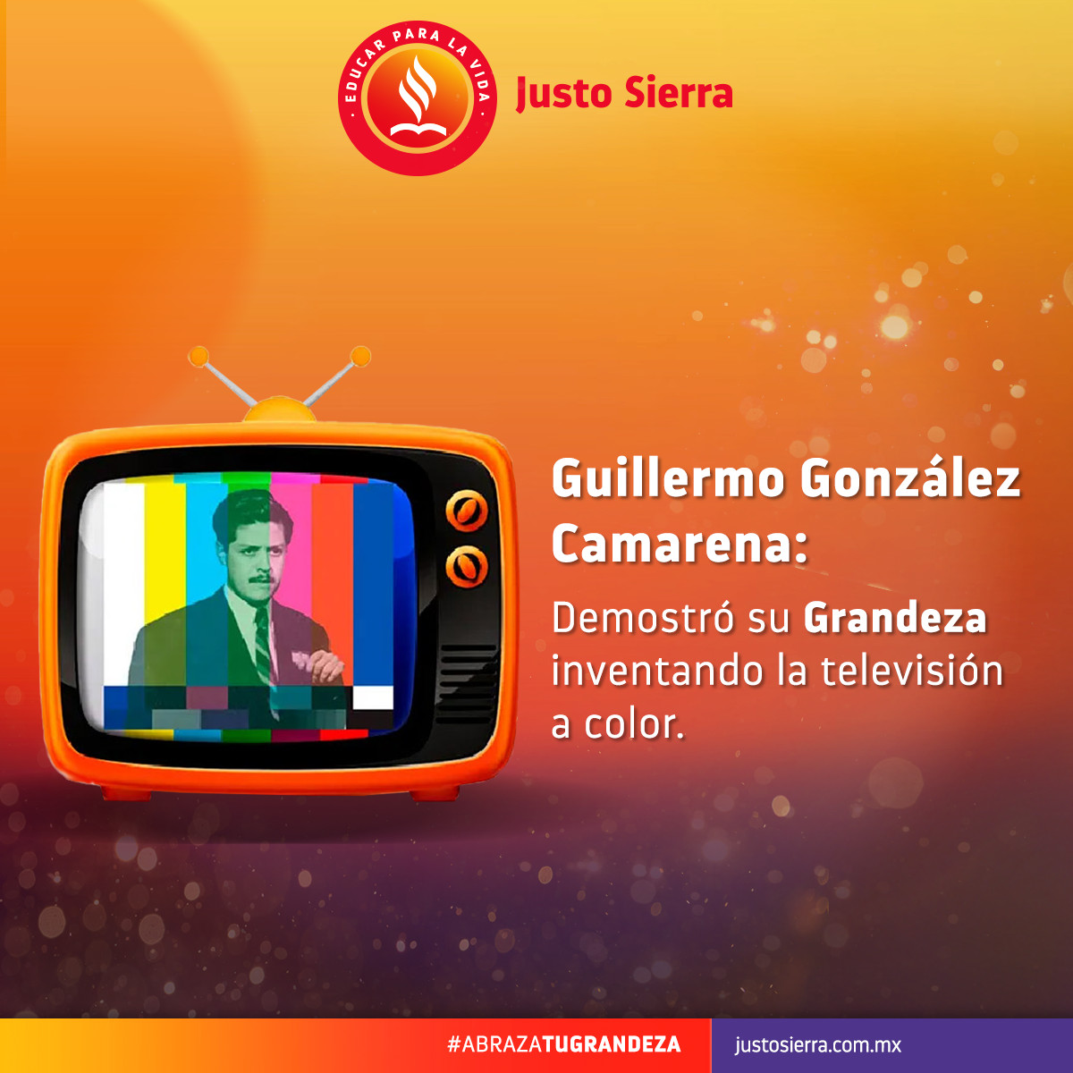 Un día como hoy pero de 1917 nació Guillermo González Camarena, quien inventó la televisión a color, cambiando el mundo del entretenimiento para siempre.

¿Qué haces con tu Grandeza para cambiar el mundo?

#CreemosEnTi
