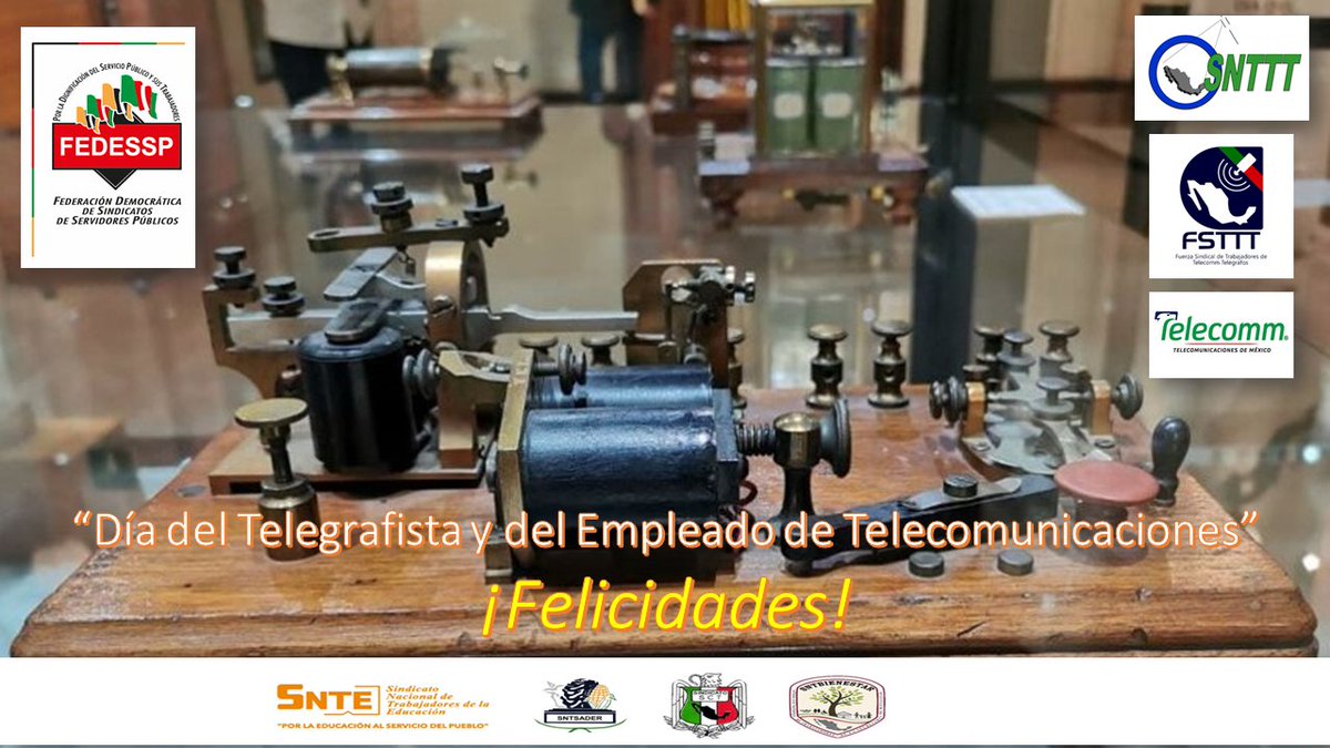 #Enterate
“Día del Telegrafista y del Empleado de Telecomunicaciones”
Nuestro más alto reconocimiento a quienes, con calidad y calidez, contribuyen al desarrollo y comunicación de México.
<a href="/CenSnttt/">ALICIA CAPULEÑO ROME</a>  <a href="/FuerzaSindicalT/">FSTFB</a>
<a href="/agusaviles1/">Agustín Avilés</a> <a href="/marudavalos29/">Maru Dávalos</a> <a href="/SNTSCT/">EDUARDO CARDENAS</a> @SNTSADER
#TodosSomosUno