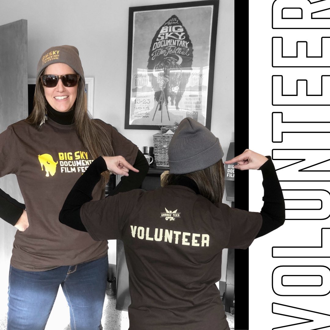 BigSkyDocFest's tweet photo. There’s still time to sign up as a #bigskydocfest volunteer!! As a volunteer you get this snazzy
#BSDFF22 shirt! Along with a free ticket to use for in-person or virtual screenings. (Sign up below)
https://t.co/nxN1GUm9vl https://t.co/eudcfXLmVA
