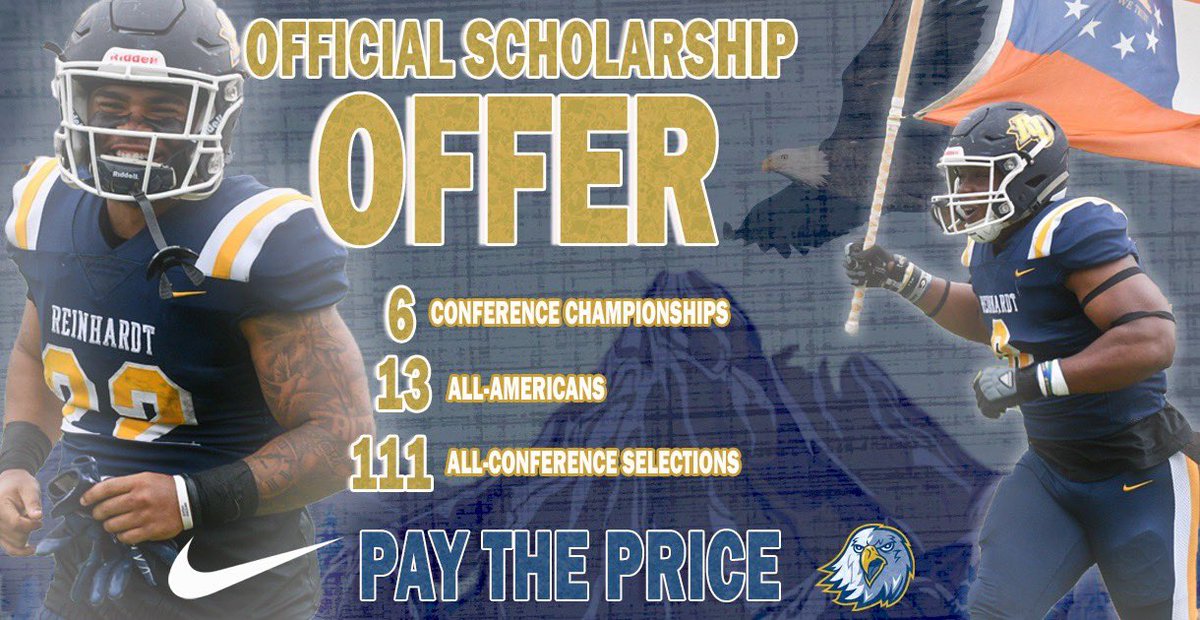 After a great conversation with <a href="/Mr_Matthews_/">Cliff Matthews</a> I am blessed to receive an offer to play football at Reinhardt University!!  
<a href="/ahsbucsfootball/">Allatoona Football</a> <a href="/toonahpe/">Allatoona HPE</a>