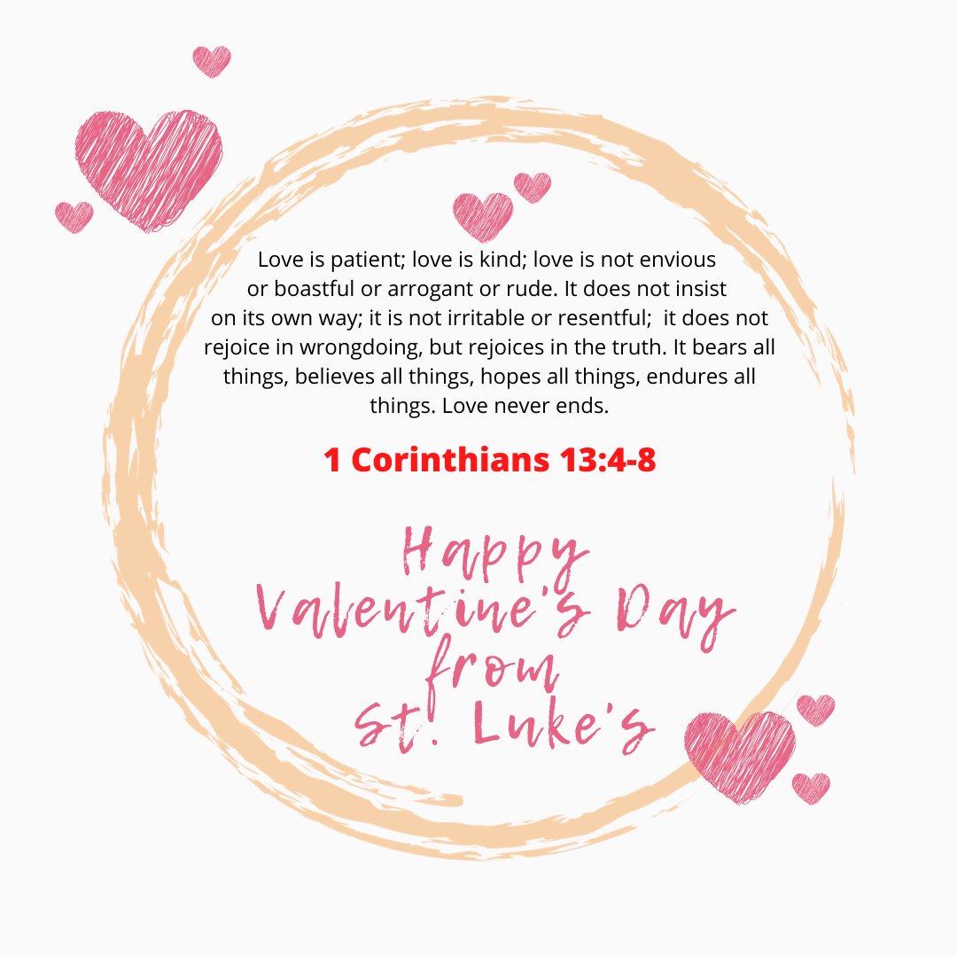 Happy Valentine's Day from St. Luke's, Palermo!
#ValentinesDay2022 #Anglican #1Corinthians13