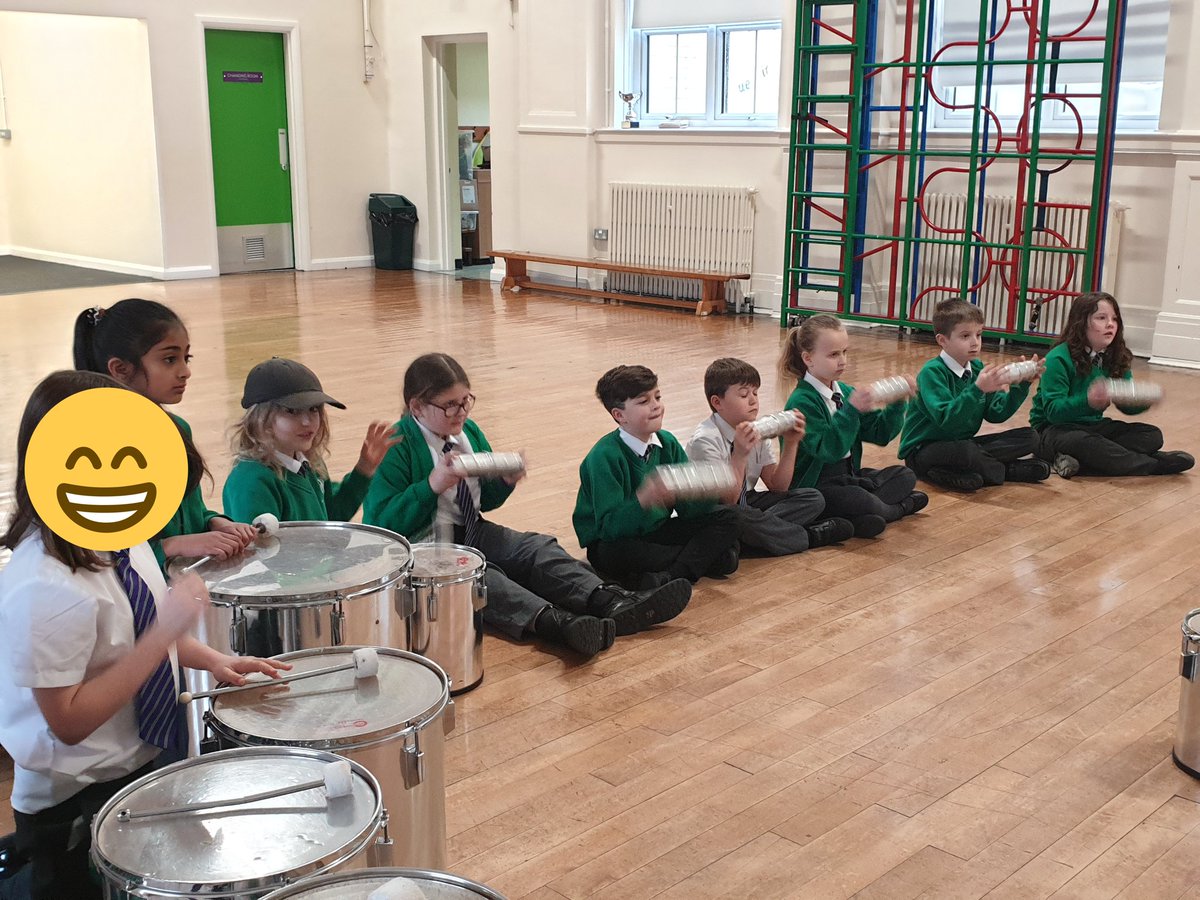 ThreeLaneEnds's tweet photo. Year 4 had their first lesson in Samba Drumming today.  We were all so excited 😁 https://t.co/80ee5Jy2Fn