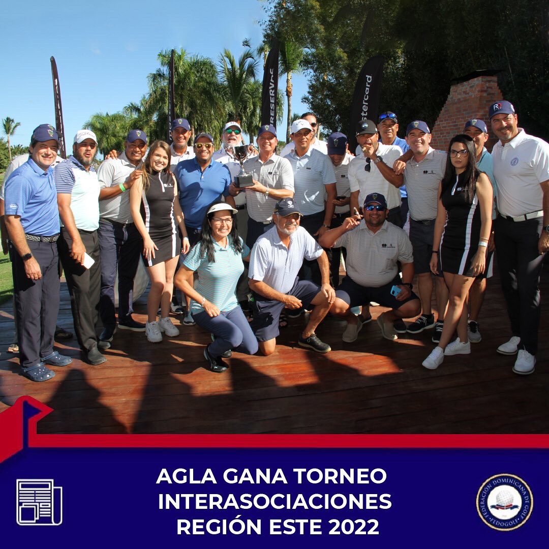 fedogolfrd's tweet photo. La Asociación de Golf de La Altagracia (Agla), se coronó campeón de la primera edición del Torneo Interasociaciones de la Región Este 2022, celebrado este sábado en el campo de golf La Estancia, de La Romana. ⛳️
Ingresa a nuestra web y conoce los ganadores. 💻
#FEDOGOLF #ANGLA https://t.co/ssHL59Vi6r