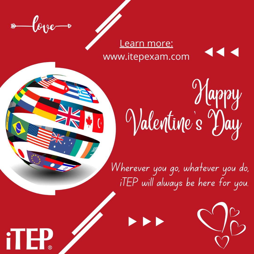 iTEP_exam's tweet photo. Happy Valentine's Day from iTEP β€οΈ We love our team and we love the English language! We hope your day is filled with love π
#happyvalentinesday #bemine #myvalentine #itep #itepforadmissions #iteponline #studyenglish #englishtesting #romance https://t.co/kYAJUUilw5