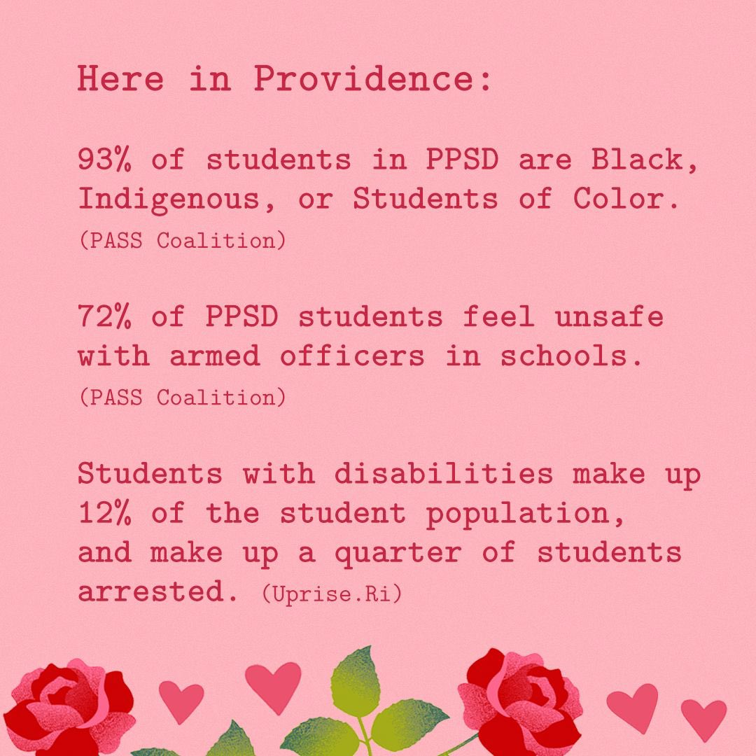 pvdstudentunion's tweet photo. Roses are red, violets are blue, it would be great if you took SRO’s out of our schools! ❤️‍🩹  @govMckee https://t.co/d1DJJLGFzy