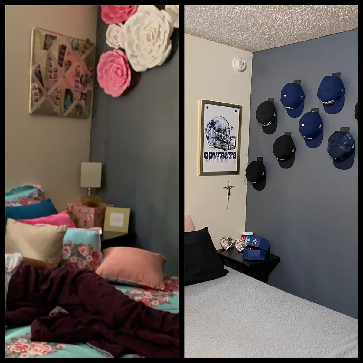 BarriosLove's tweet photo. My boyfriend has officially moved in so for Valentine’s Day I took down all the glam on his side of the bed and made it his own. Hope it’s a nice surprise for him when he gets home. ♥️ #TwitterHeardItFirst #FINALLYHaveAValentine https://t.co/u9c46VCjBg