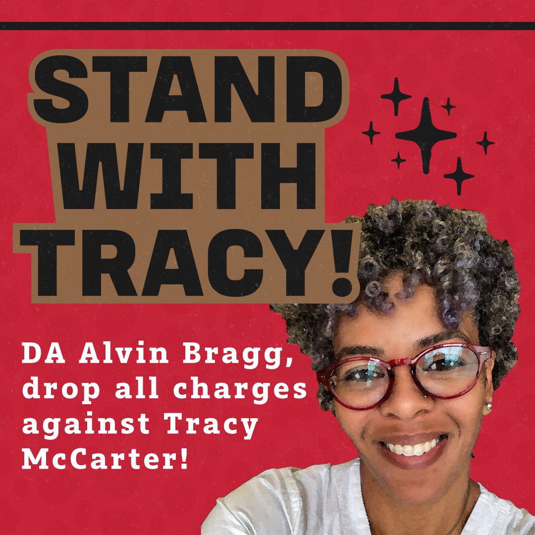 Join @survivepunishNY NOW for a power hour to demand @ManhattanDA drop all charges against criminalized survivor Tracy McCarter! #StandWithTracy #DropHerCharges