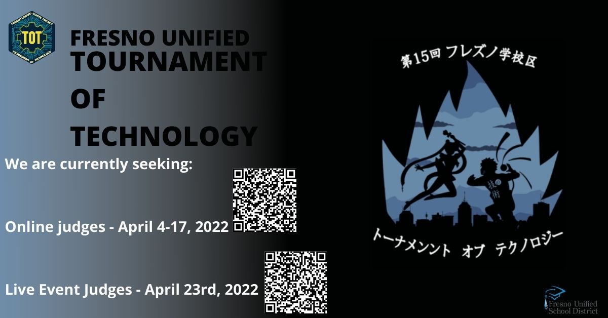 Fresno Unified Minecraft Esports (@esportfusd) on Twitter photo <a href="/fusdtot/">Fresno Unified TOT</a> is currently seeking judges for their online and live events. You do not need to be tech-savvy to join us. <a href="/fusdtot/">Fresno Unified TOT</a> is currently seeking judges for their online and live events. You do not need to be tech-savvy to join us.